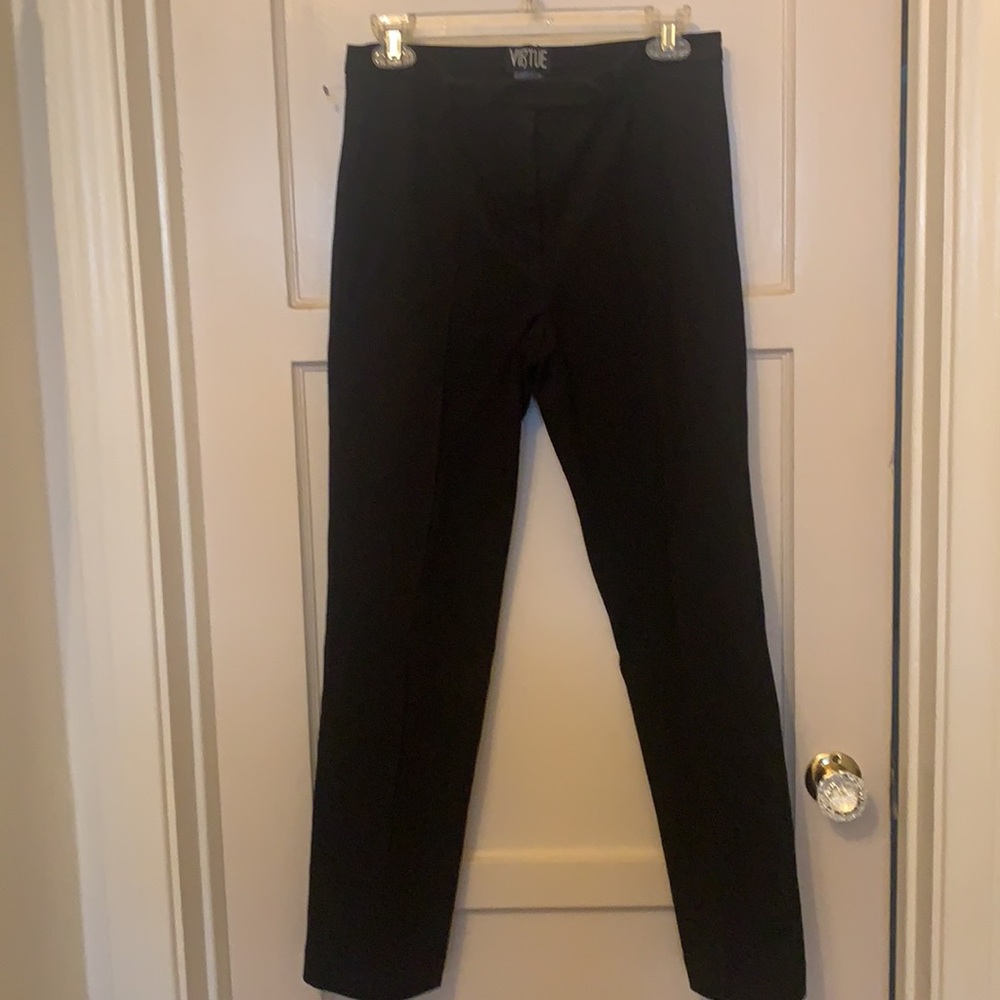 VIRTUE SLACKS DRESS PANTS TROUSERS SZ 6 BLACK Stretches SLIM CIGARETTE SKINNY